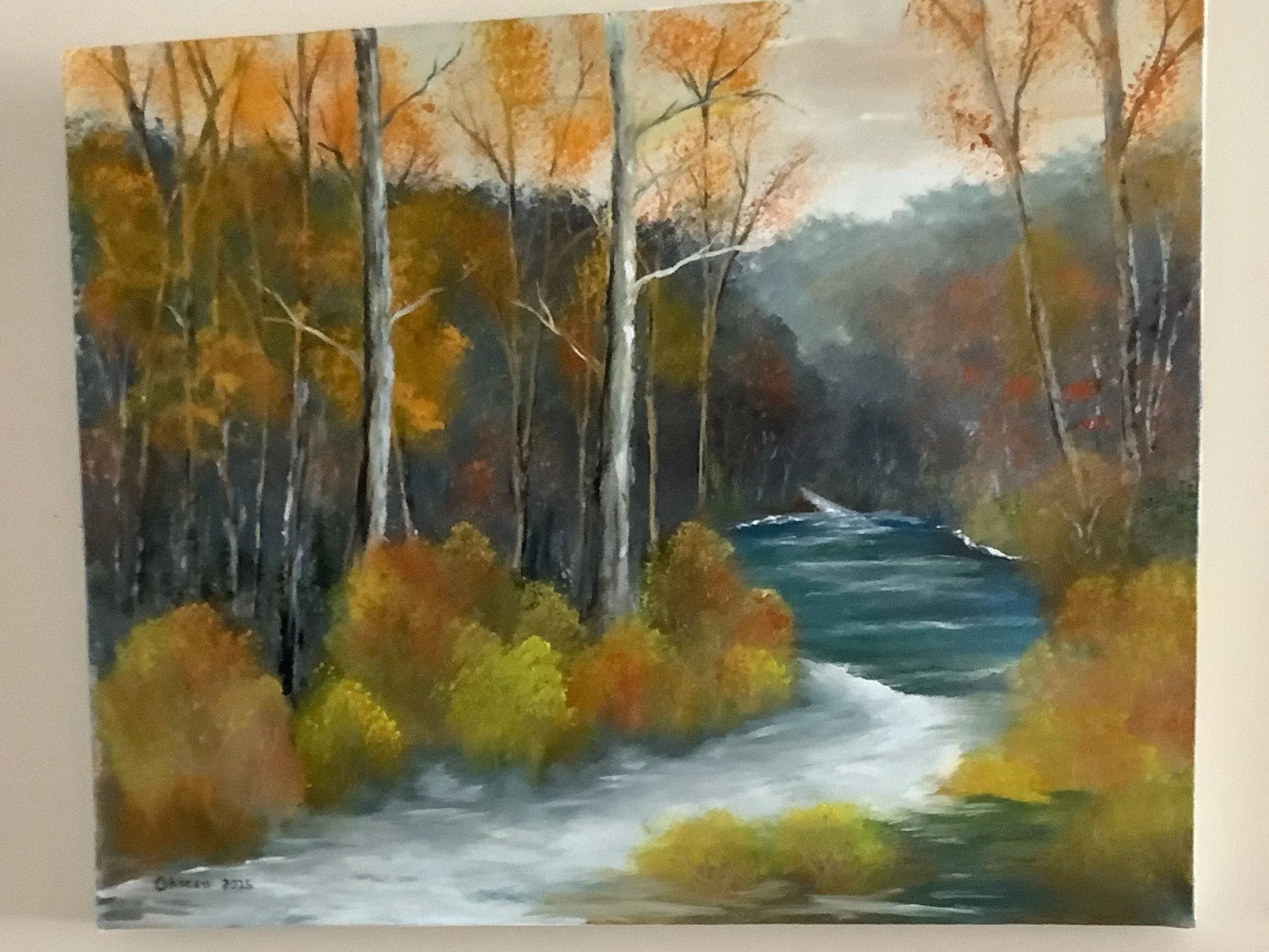 Mountain Stream unframed - 20 in x 16 in. $250.00