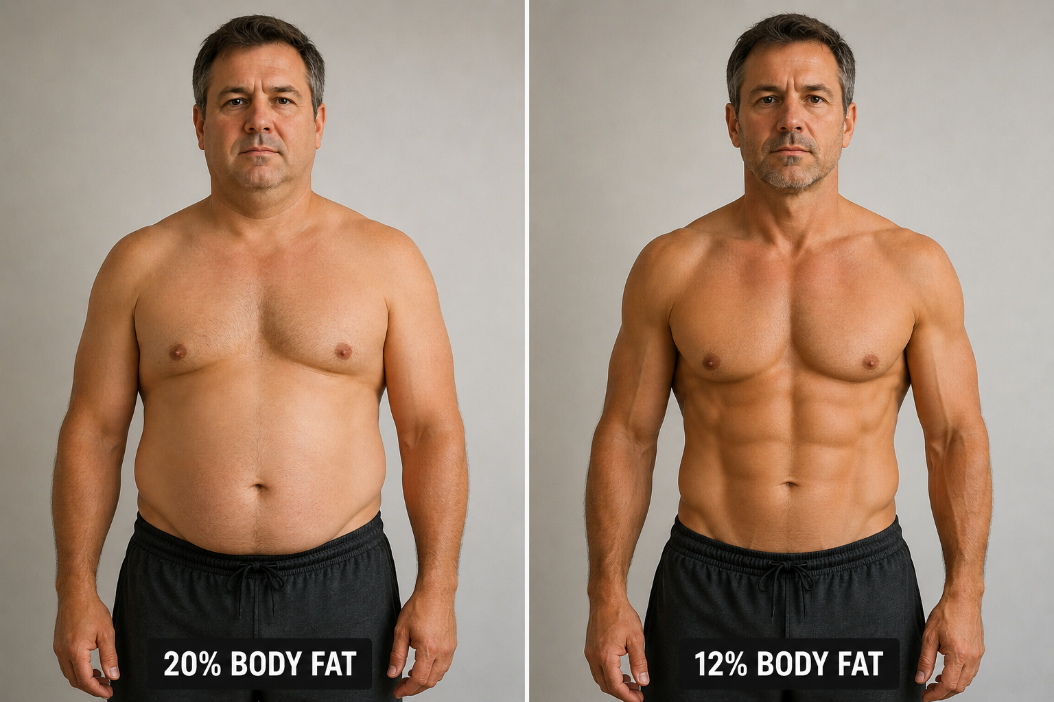 Camparison of 45 year old man with 20% bodyfat compared to 12% bodyfat.png