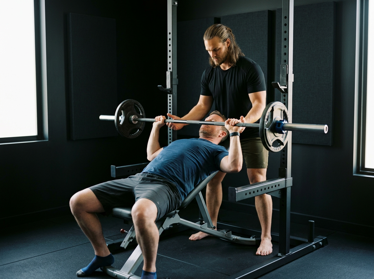 Ammon training clients in a private studio gym