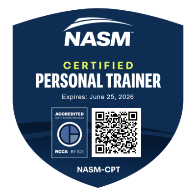NASM Certified Personal Trainer credential held by Habit Fitness Coach in St. George, Utah