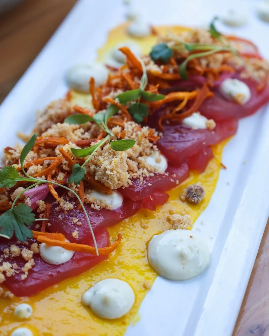 Indigenous Restaurant Sarasota Chef Steve Phelps Tuna crudo