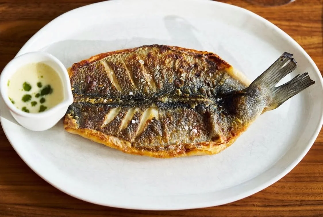 Marbled & Fin Restaurant Savannah Pan-seared branzino