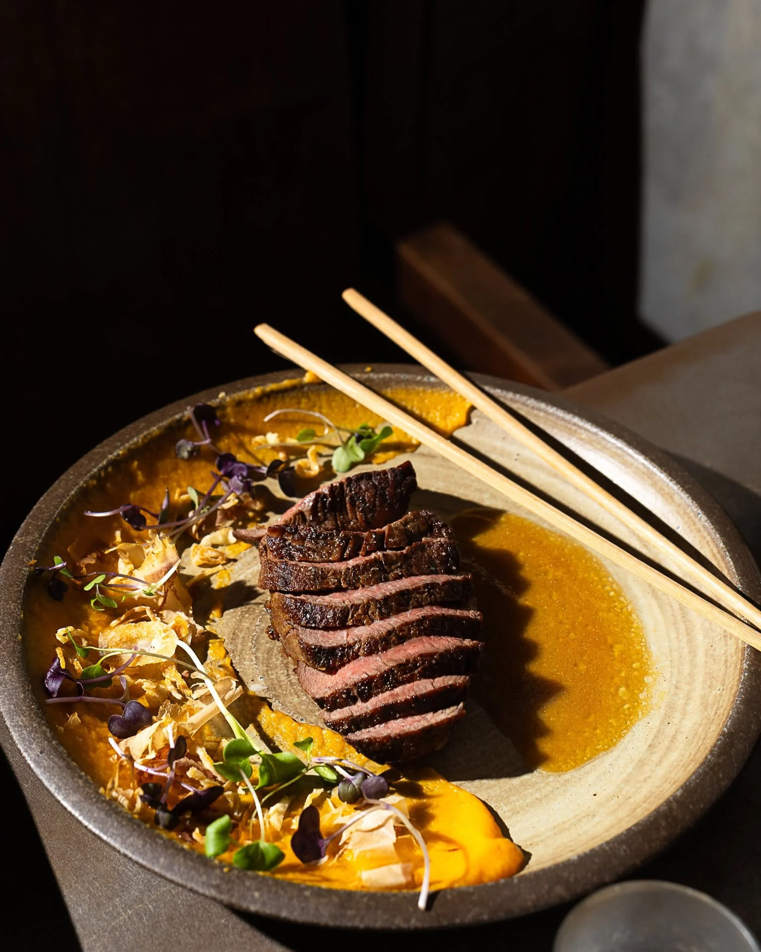 Double Knot Restaurant Delray Beach Filet with Japanese sweet potato