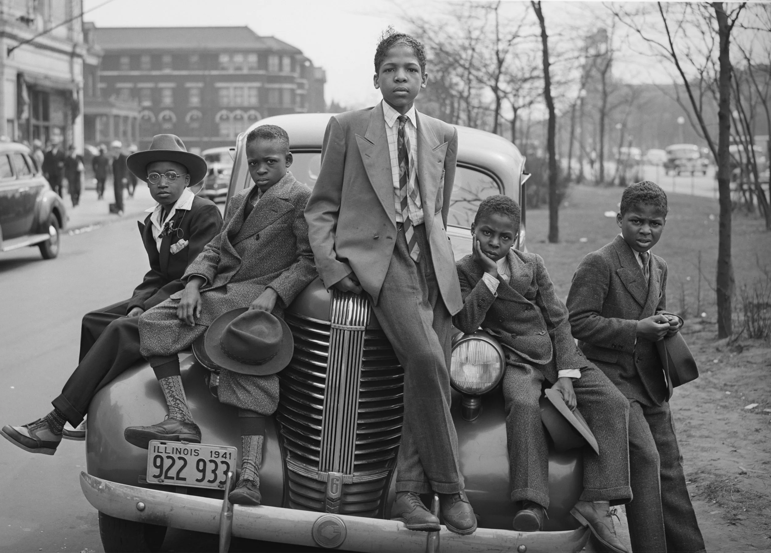Boys on Car on Easter Green Book Nebraska