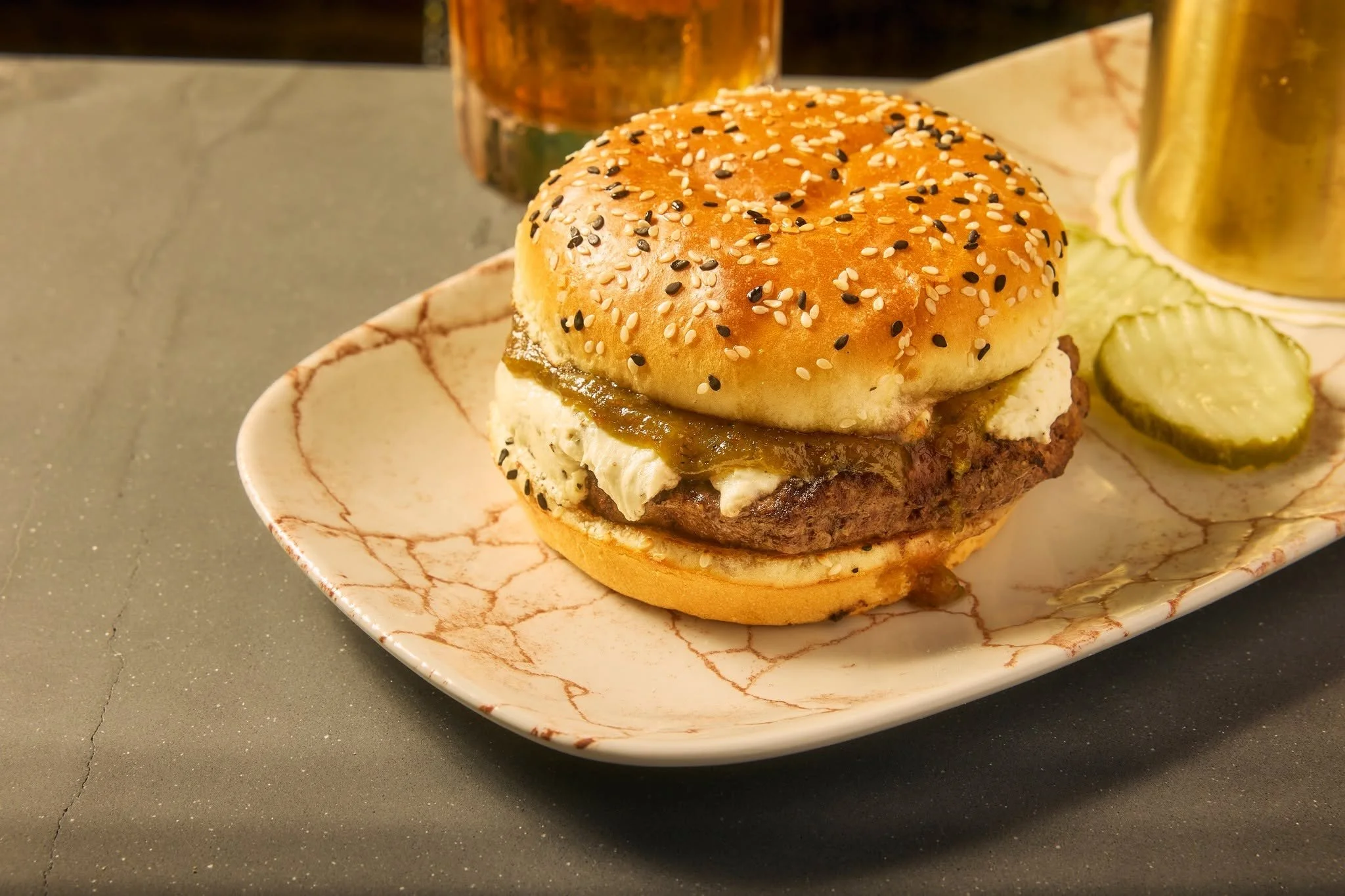 The Pretender Noblesville Wagyu burger