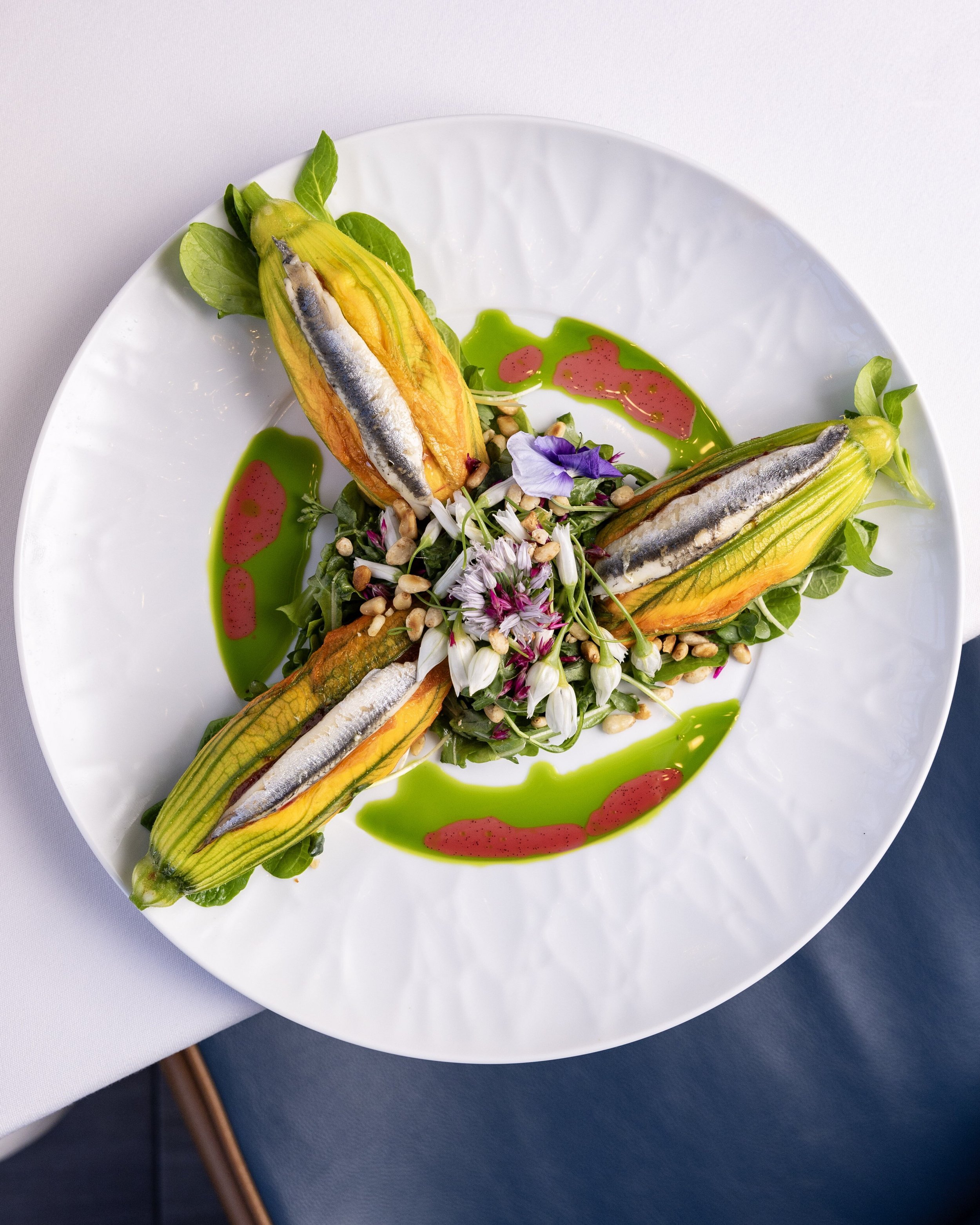 Chef Brian Walter 87 Sussex Zucchini flowers with whipped ricotta
