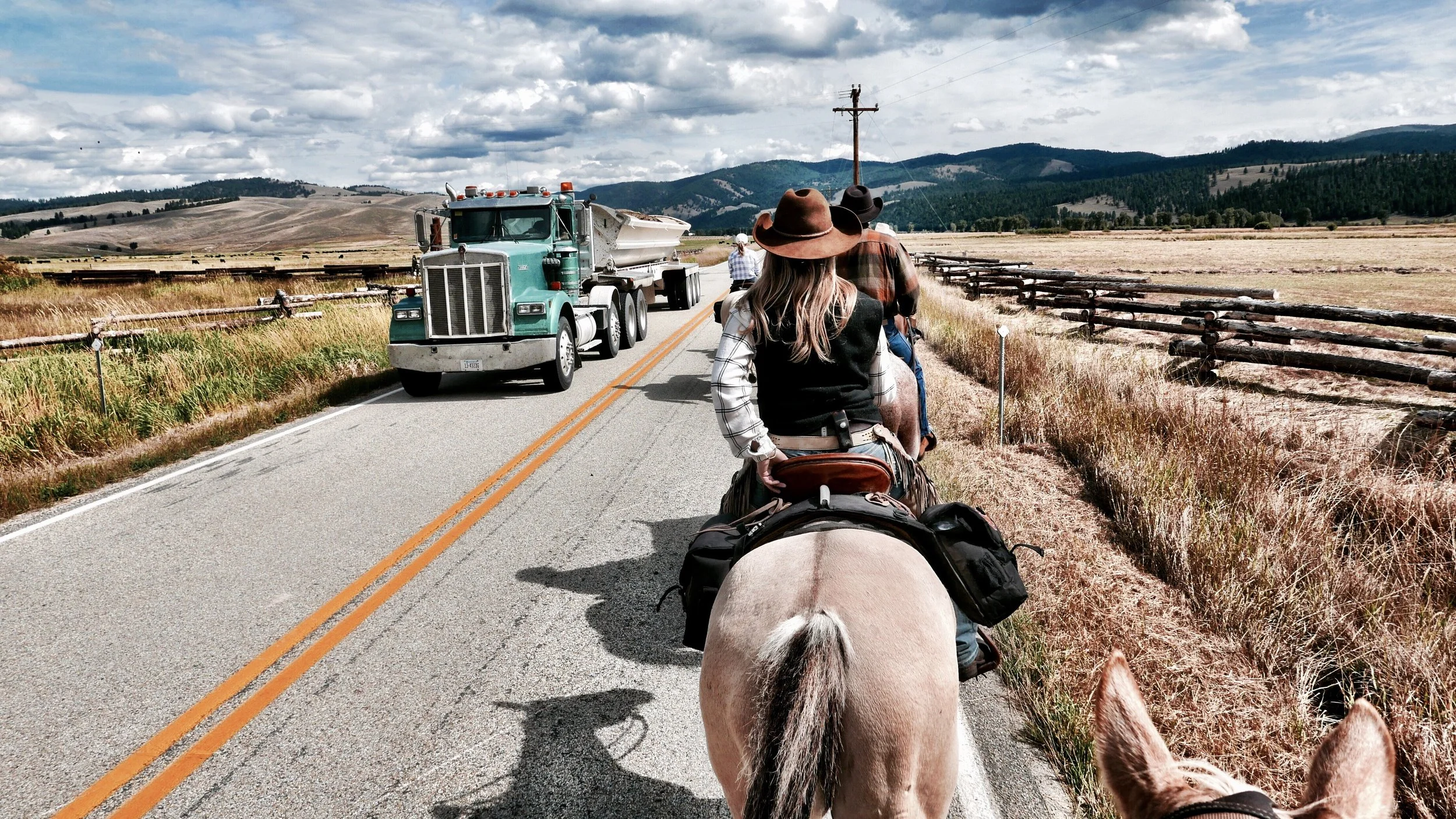 Triple Creek Ranch Montana Cattle Drive On the road