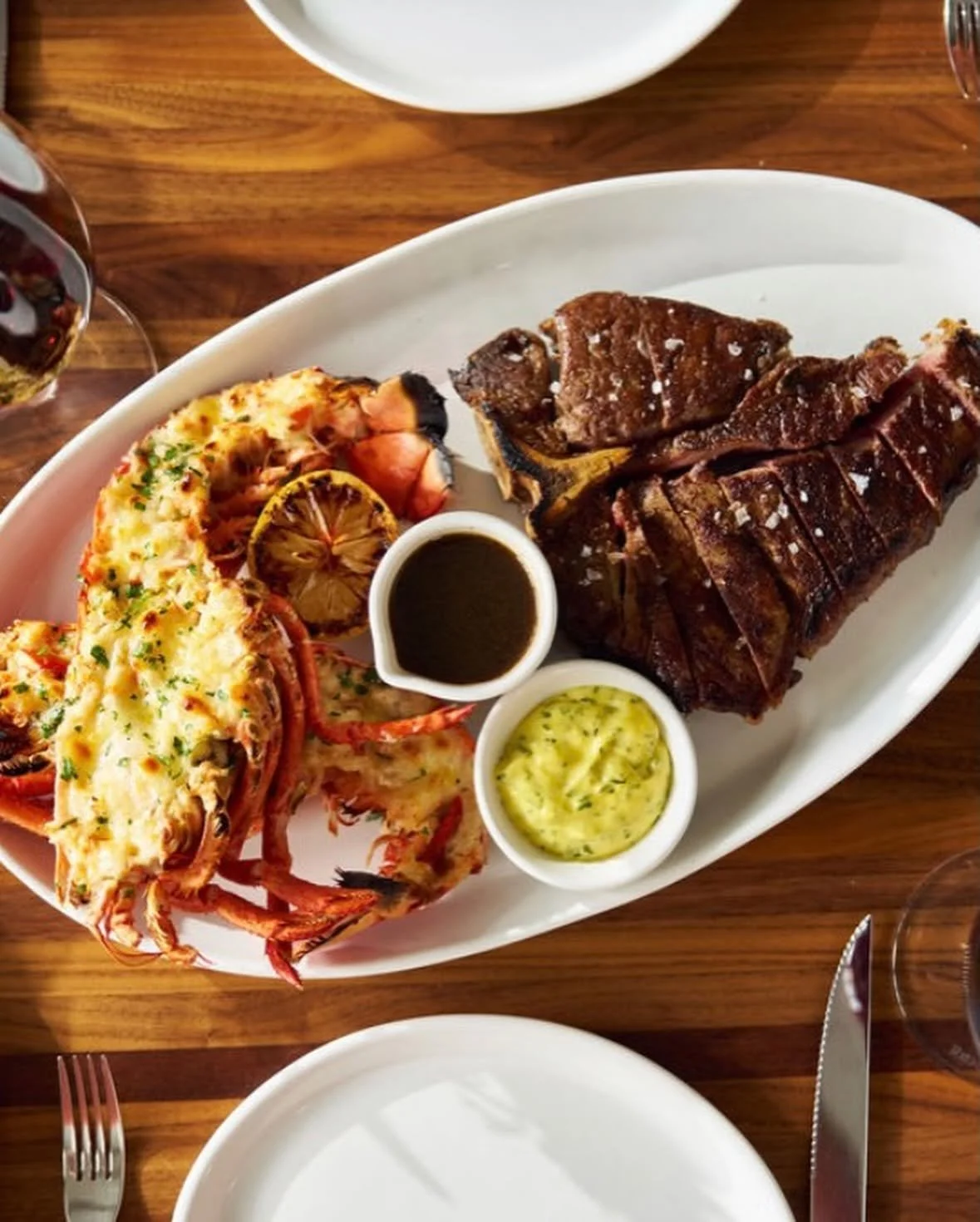 Marbled & Fin Restaurant Savannah Surf and turf