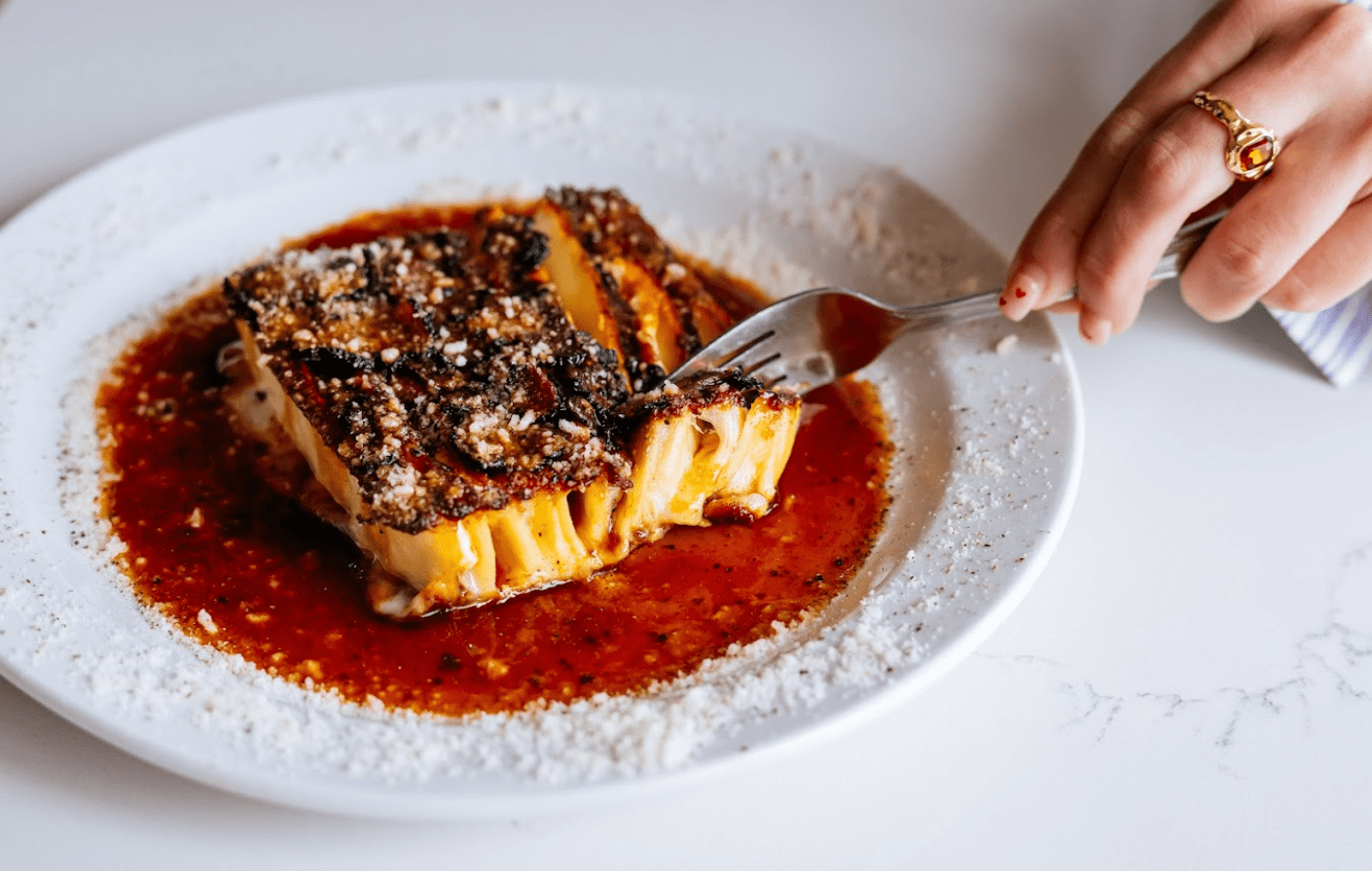 Mushroom lasagna Chaz Lindsay Pulito Osteria Jackson Mississippi