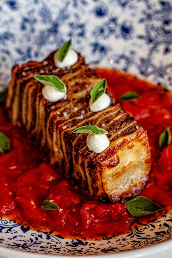 Chef Andrew Rodriguez Conrad Nashville 35-layer lasagna