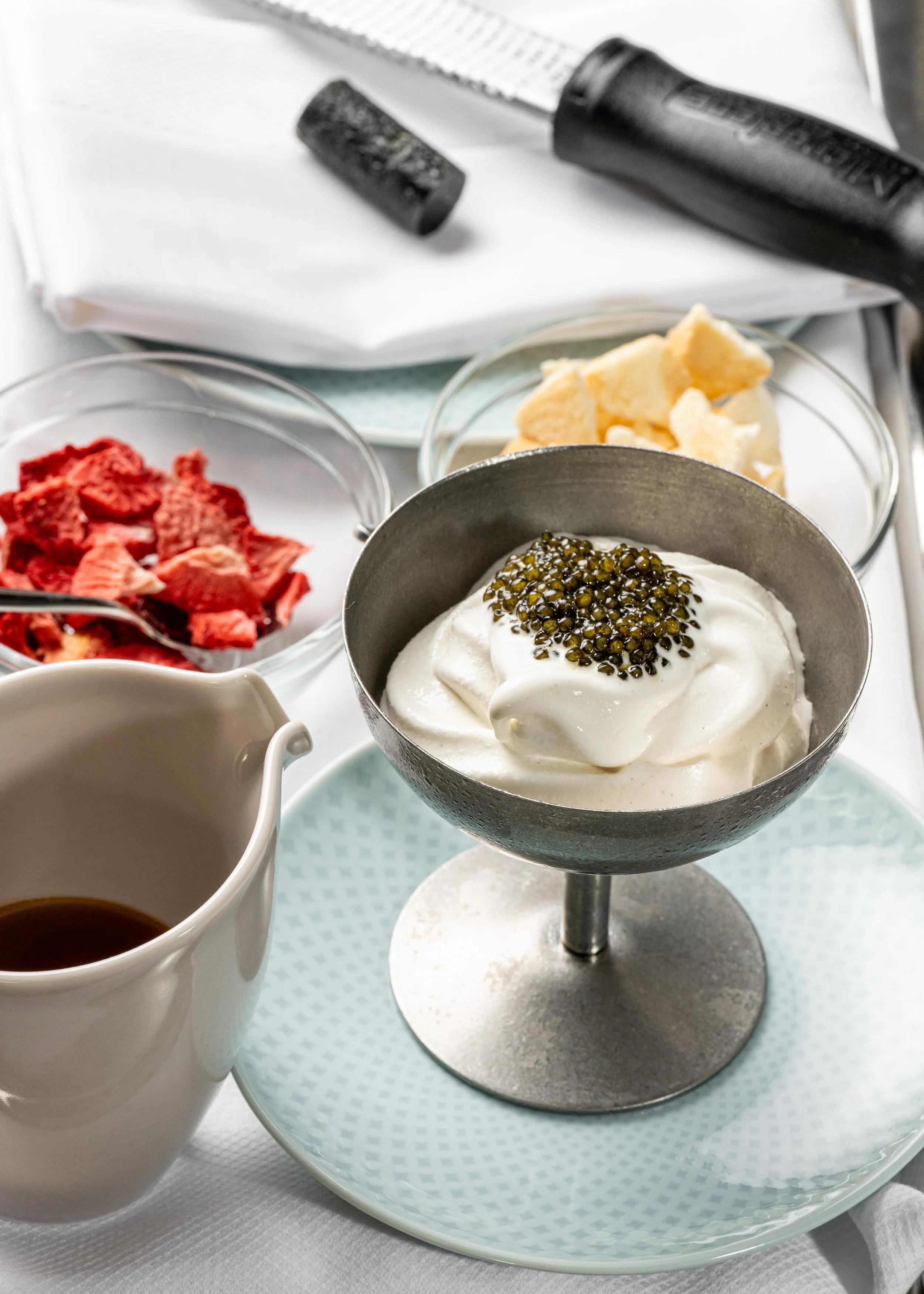 Ockap Caviar & Cuisine Ducasse Conseil Brickell Miami Vanilla soft serve with caviar
