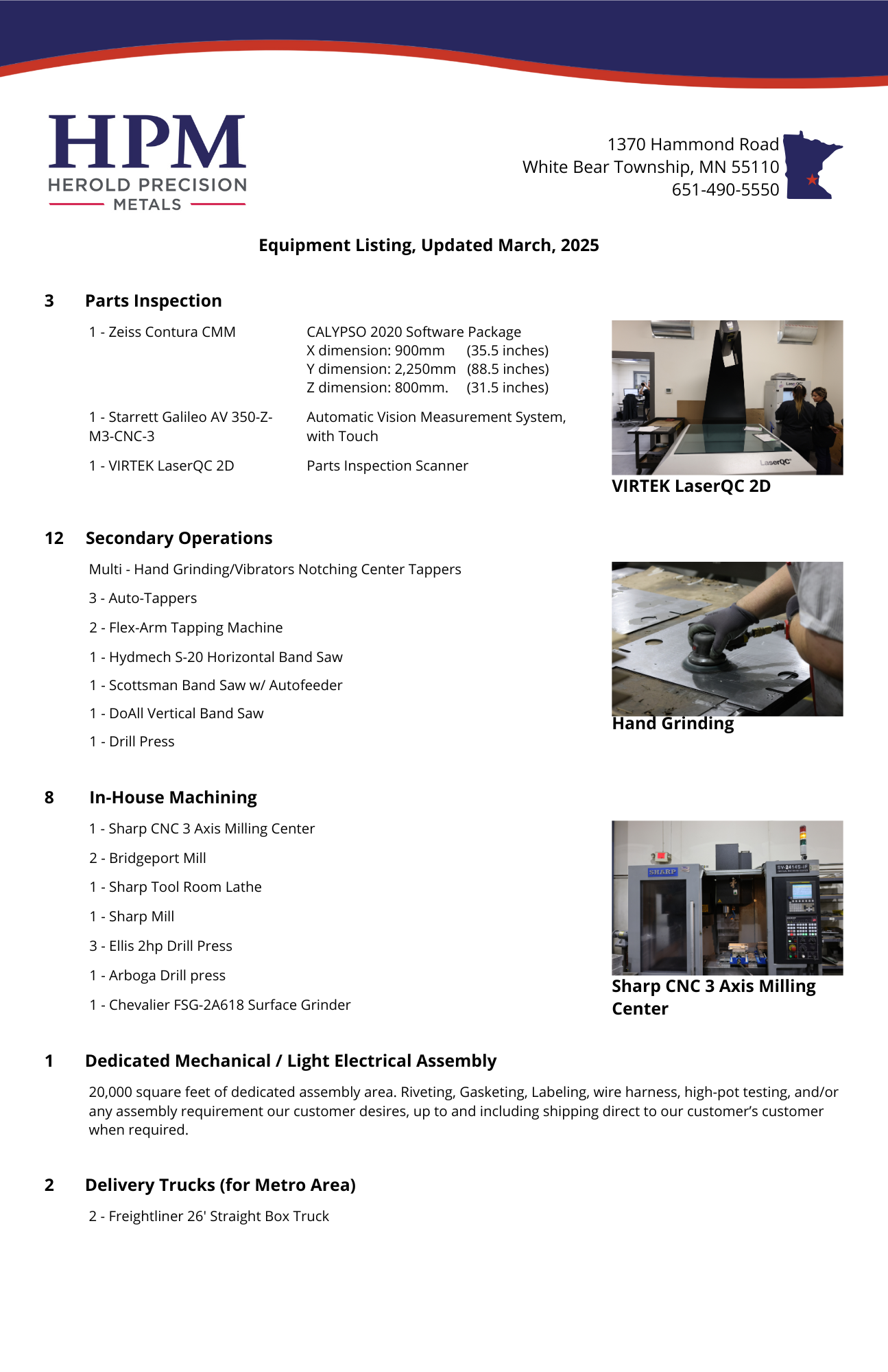 Our Sheet Metal Fabrication Equipment List — Herold Precision Metals