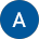 A blue circular icon with a white capital letter A in the center.