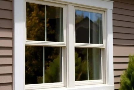 New window installation done by Central Builders in Sacramento features white grid windows.