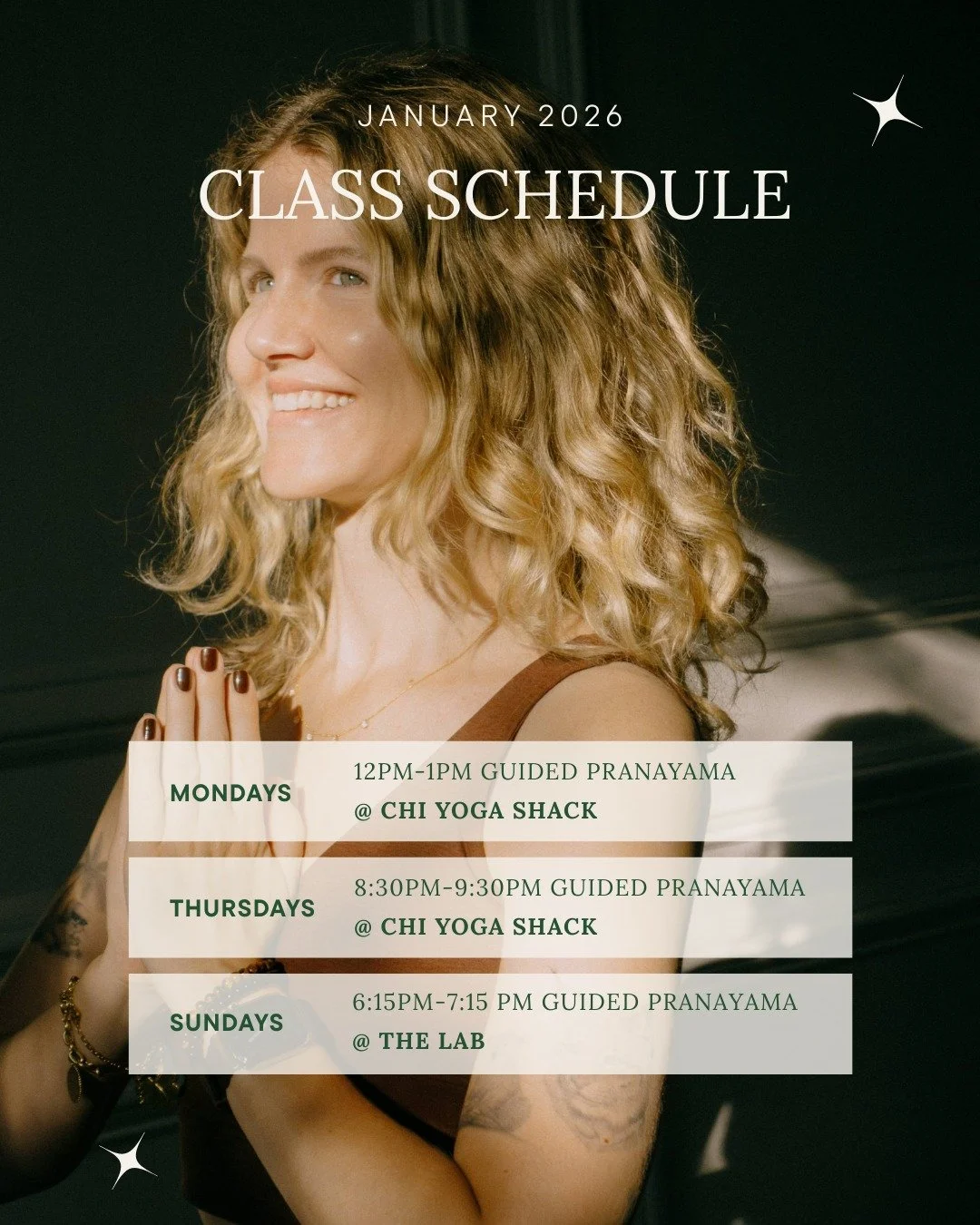 I'm adding two more classes to my schedule this month! I teach Pranayama because it changed my life and I want to share that gift with others. The connections I've made during my Sunday classes have been incredible - I'm so excited to meet new people
