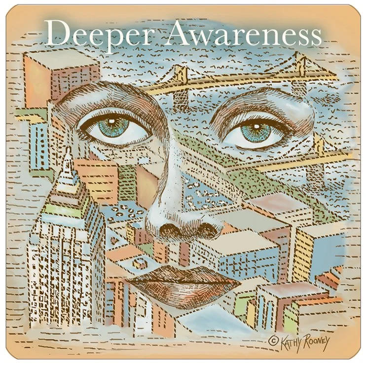“Deeper Awareness”, digital art. When we detach from the constant activity of the mind, we create space to see more clearly.