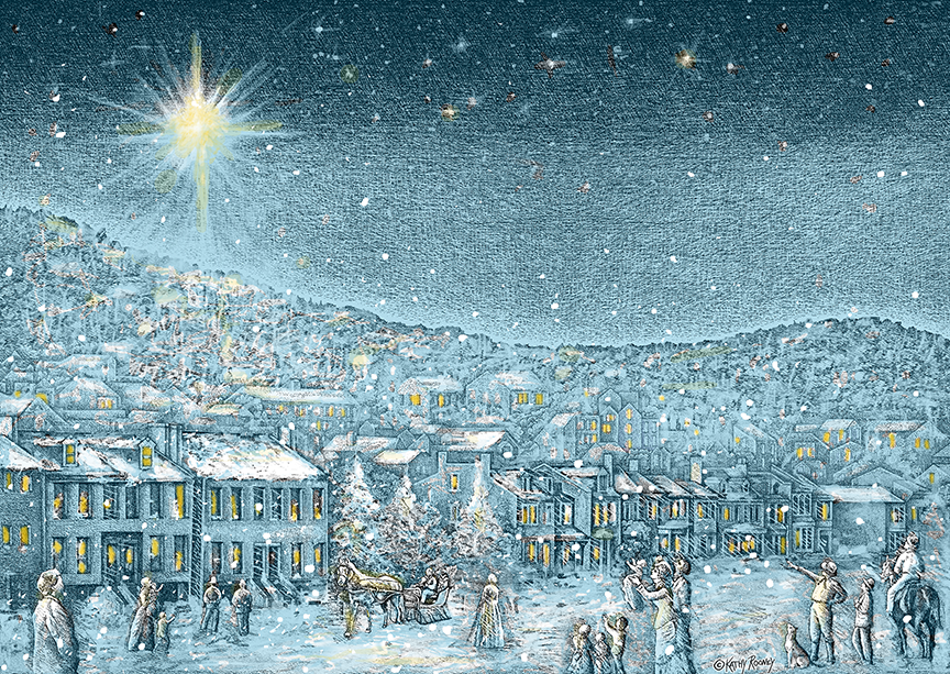 Digital. This drawing takes place on the North Side in Allegheny Commons Park, 1858 along North Avenue. The Allegheny Commons Park has continuously been an open space back to when it was a free grazing land in 1784. Before that it was indigenous peop