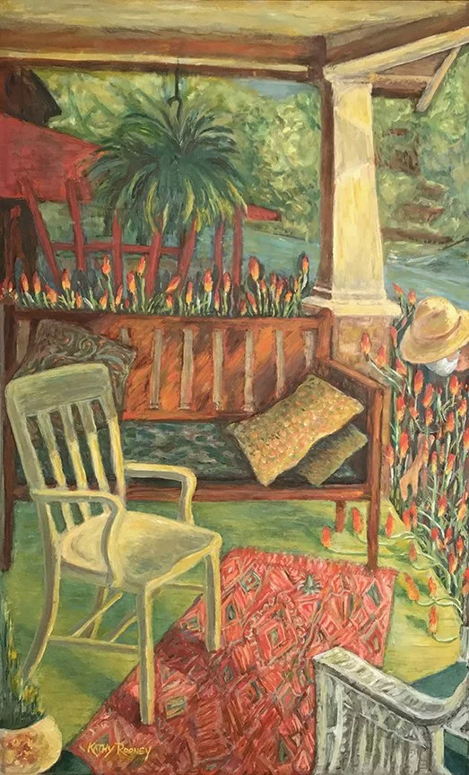 Torch Lilly Pandemic; oil on canvas; 29 1/2" x 17 1/2"