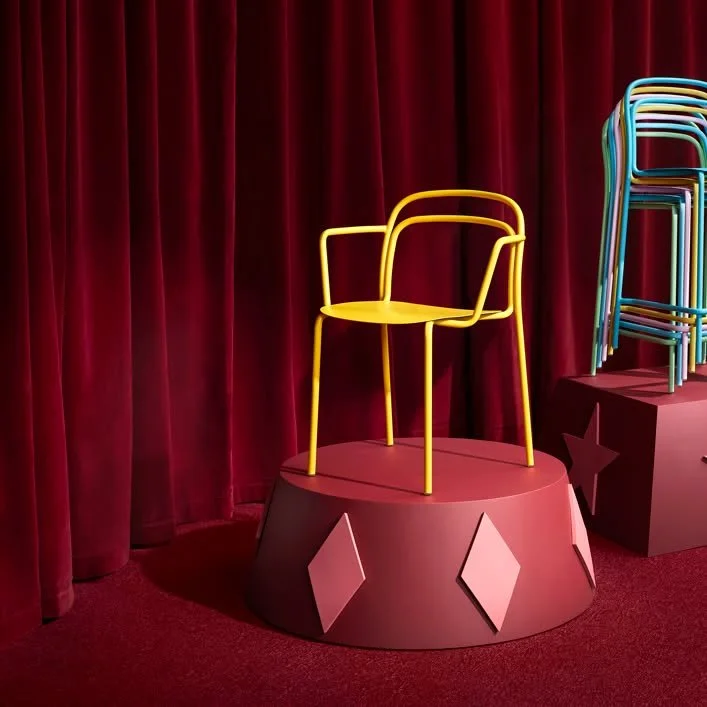 Behind the velvet curtain, a star is born.

The Catty Chair by @division_12  takes centre stage&mdash;bold curves, playful energy, and a true balancing act of form and function, designed to perform.

- hello@phase2.space

#Phase2Interiors #Commercial