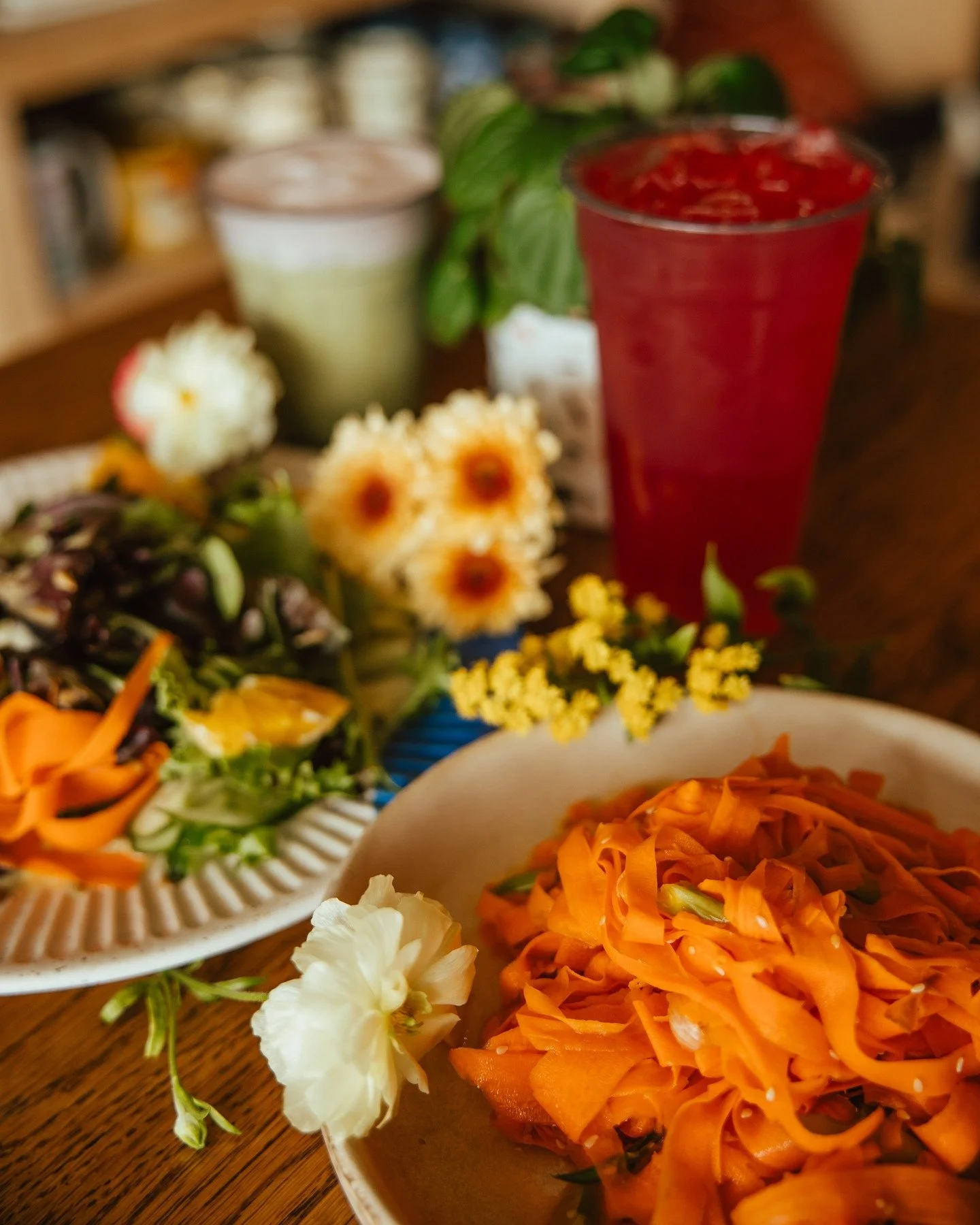 You'll notice we've added some fresh new salads to our Grab and Go rotation, and we can't get enough! This Carrot Salad is dressed with a sesame Asian vinaigrette and will make you feel ready to take on the day. We are also introducing our Sunshine S