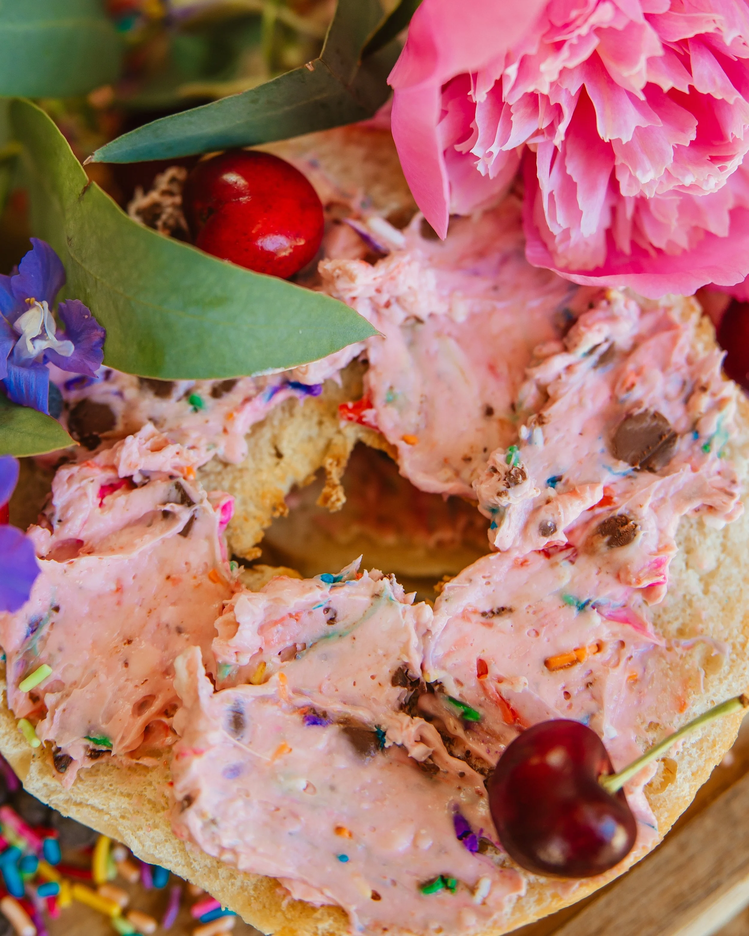 Listen.... we aren't sure if you know this or not... but we have started to get creative with some new sweet and savory cream cheese flavor options, all of which will be rotating from one fun flavor to the next. Current specialties you ask?

*Sunday 