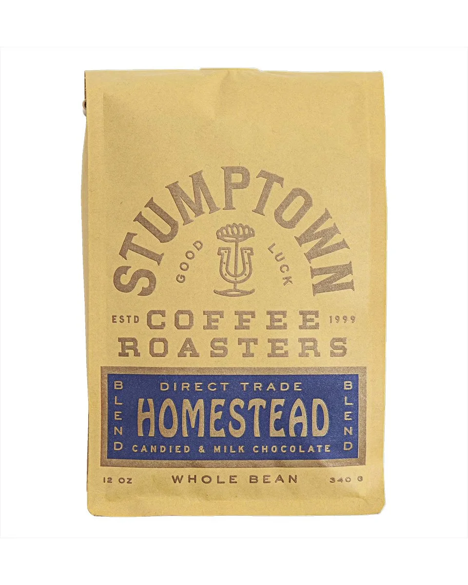 A 12oz bag of whole bean Stumptown coffee