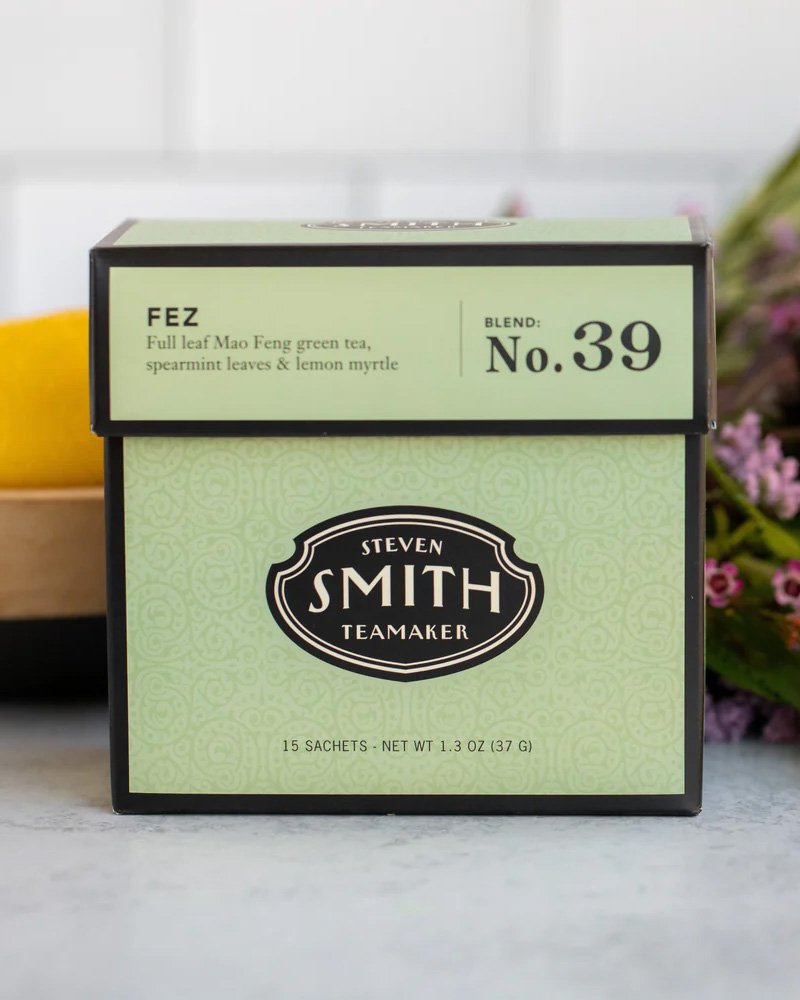 A box of Steven Smith Teamaker sachets
