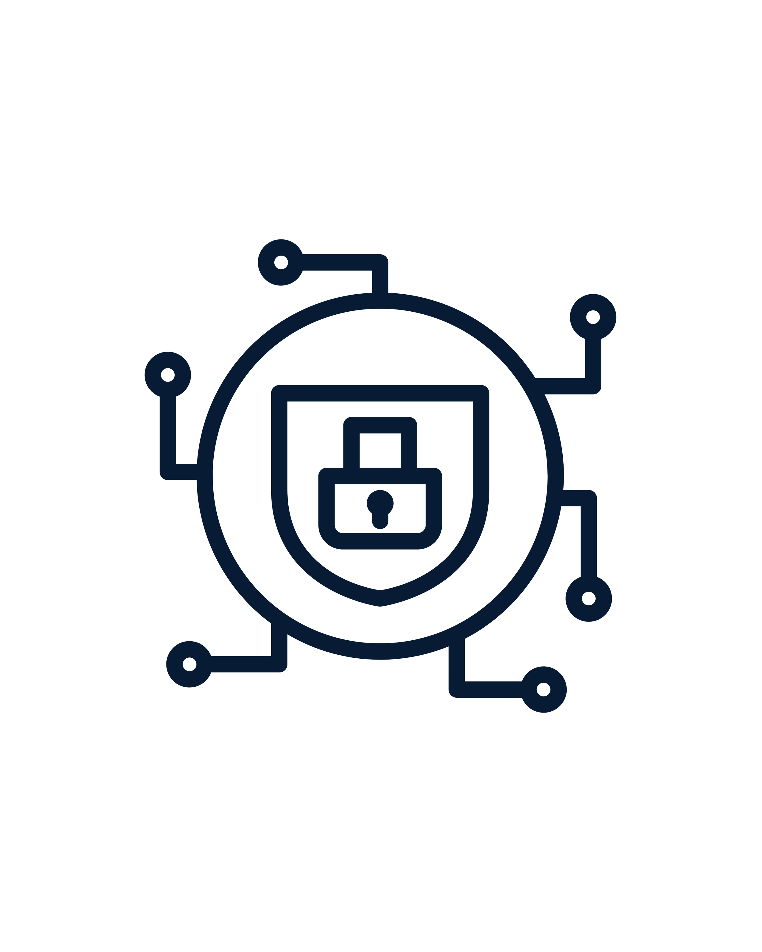 Cybersecurity icon with a lock and circuit connections, symbolizing data protection and digital security.
