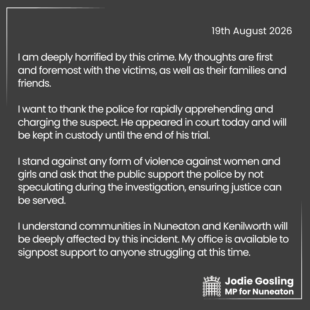 My statement on the incident in Kenilworth
