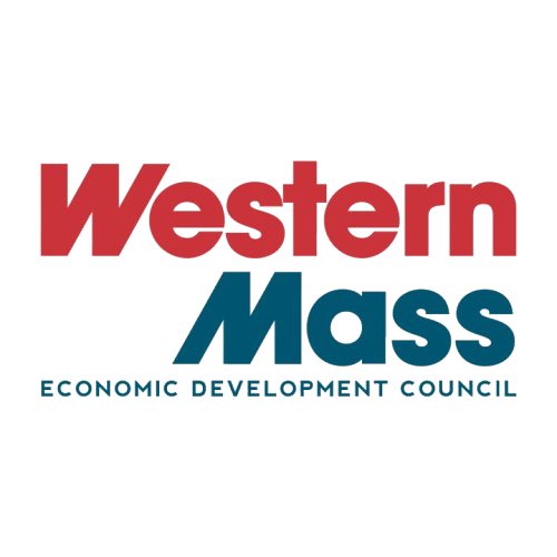 Logo for Western Mass Economic Development Council with large red 'Western' and blue 'Mass' text, accompanied by smaller blue text reading 'ECONOMIC DEVELOPMENT COUNCIL'.