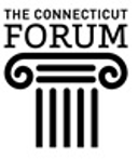 Logo of the Connecticut Forum featuring a stylized classical column with a scroll design at the top.