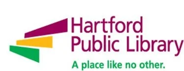Hartford Public Library logo with the tagline 'A place like no other.'
