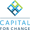 Logo with a geometric design and the text 'CAPITAL FOR CHANGE' beneath it.
