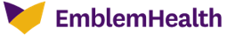 EmblemHealth logo with purple and yellow colors