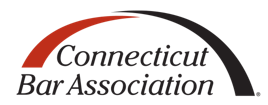 Connecticut Bar Association logo with a black arc and red accent