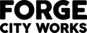Logo with the words 'FORGE CITY WORKS' in bold black text.