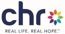 CHR logo with colorful flower-like design circle and the tagline "Real Life. Real Hope."