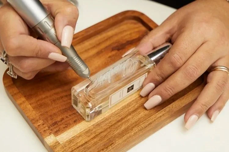 Etching a perfume bottle 