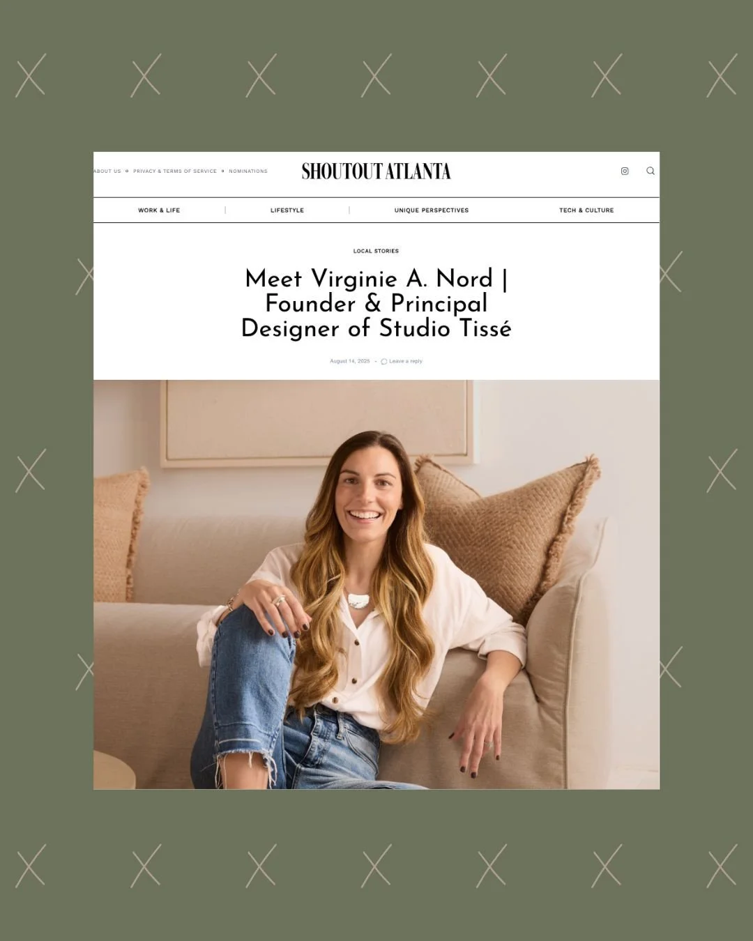 Thank you to @shoutoutatlantaofficial for the thoughtful spotlight and to my clients, collaborators, family and  friends who inspire this journey every day.⁠
⁠
🖇️ Link to the full article in bio.⁠
Picture by the awesome duo @thesintoses⁠