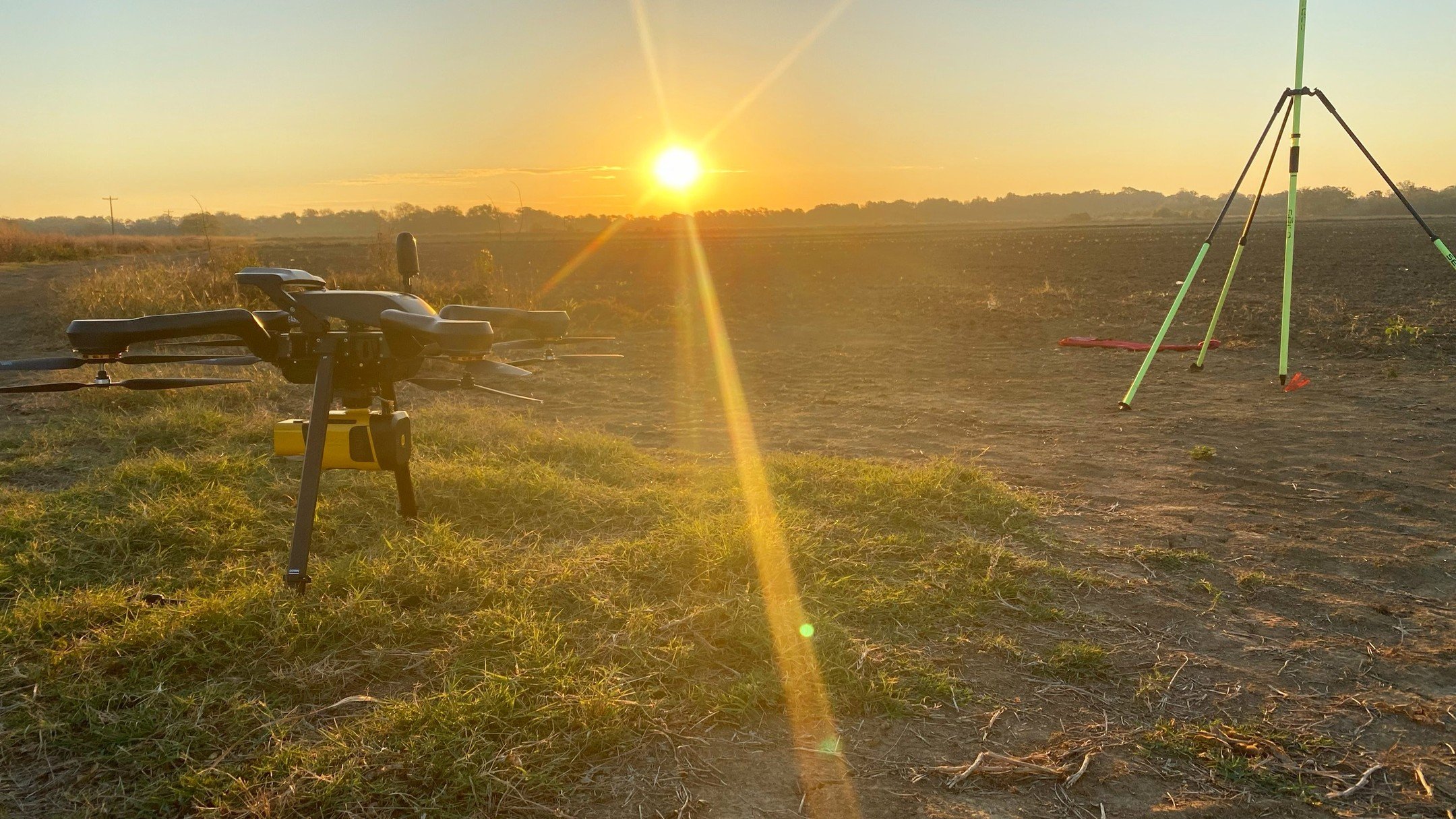 Sunrise and drones &ndash; a perfect start to the day. Gathering early morning data to support farmers in sustainable, data-driven decisions. 

#DronesForAg #aerovelocity #lidar