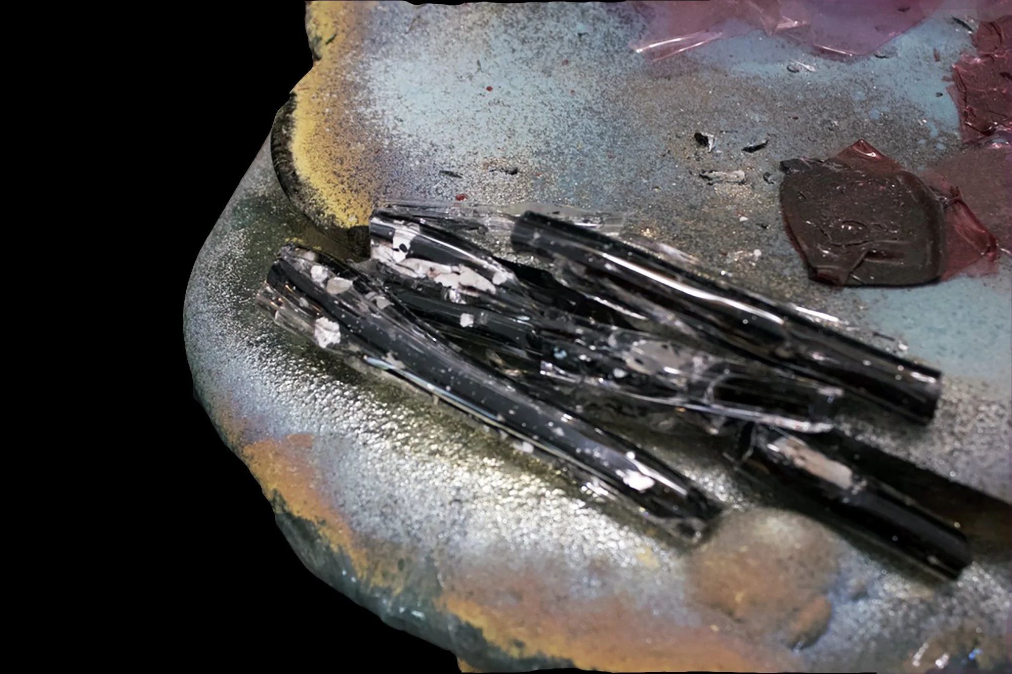 Geologic Pile (2025)
Glass (Hot-cast, Hot-worked) Hand-sourced Mica