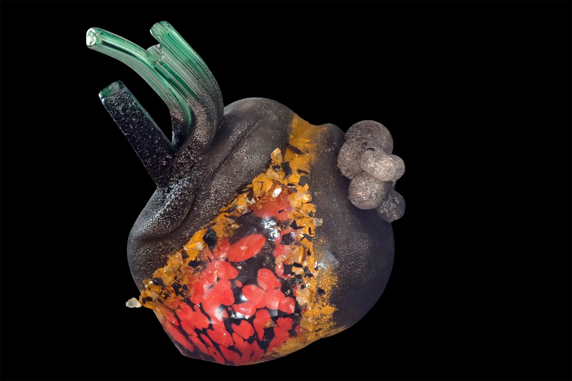 Geologic Object (2025)
Glass (Hot-formed, Cold-ground, Kiln Re-cast), Hand-sourced Mica