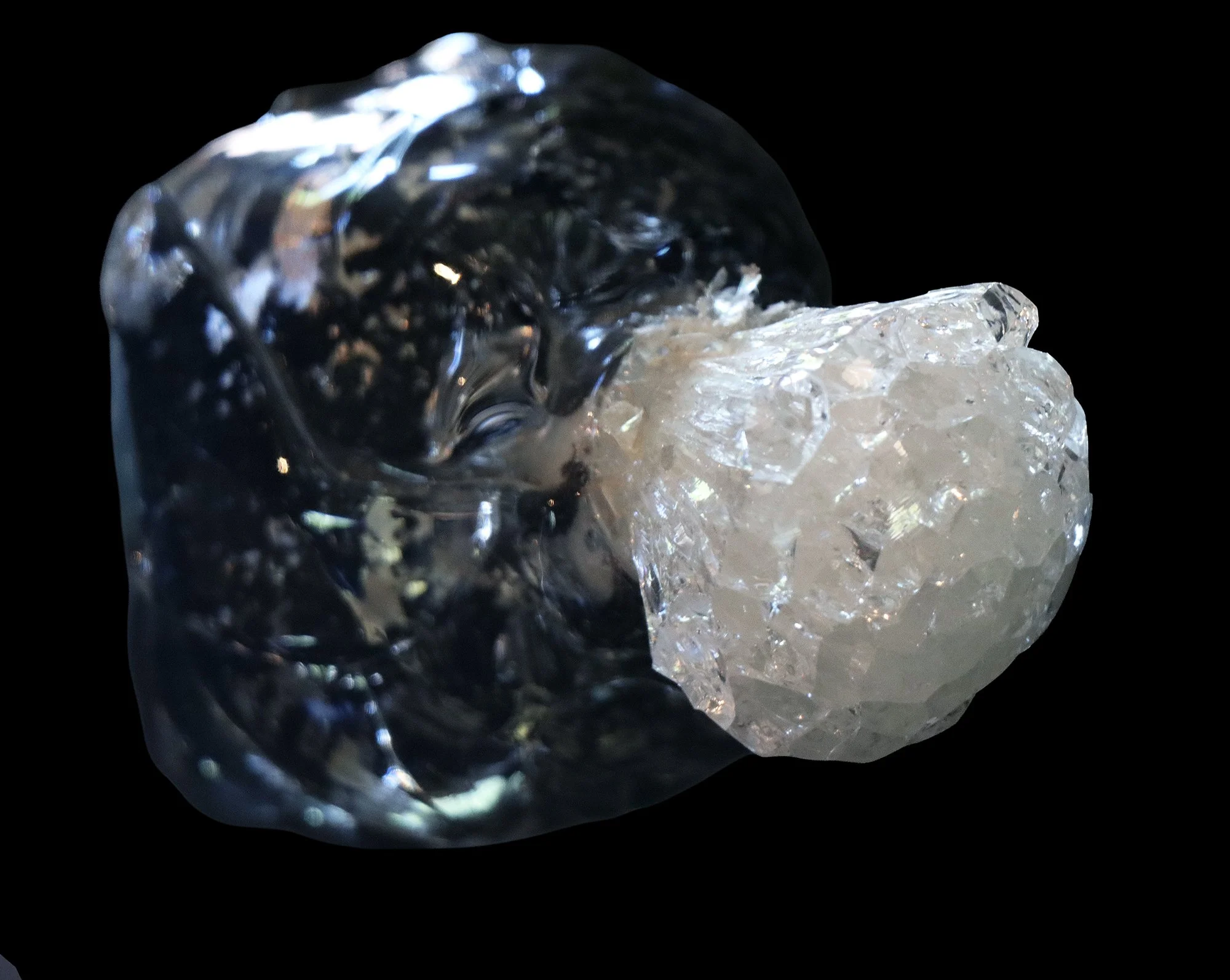Geologic Object (2025)
Glass (Blown, Hot Sculpted, Kiln Re-Cast), Hand-sourced Mica