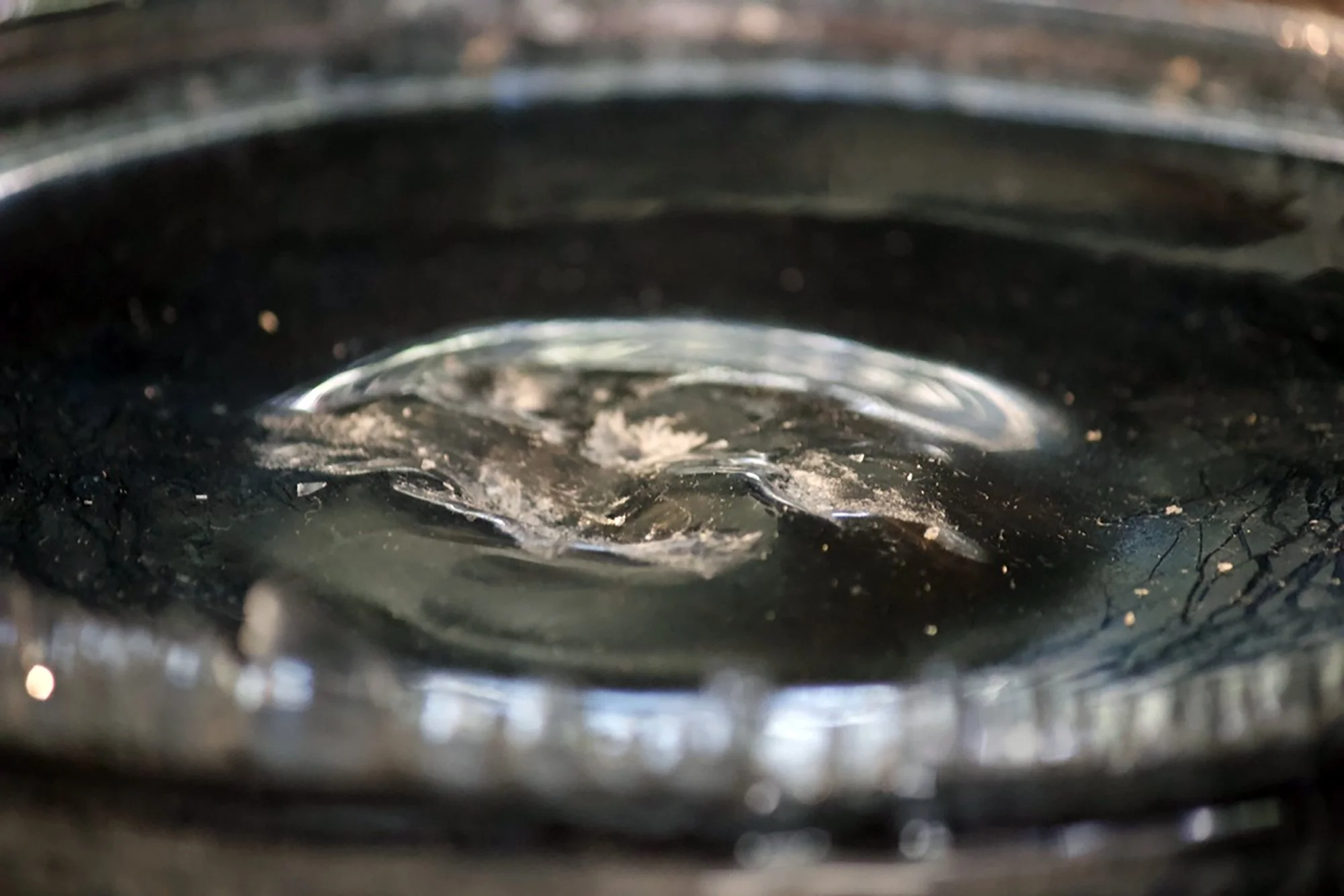 Impact Object: Crater (2025)
Molten glass subjected to impact by a frozen meatball at high velocity
