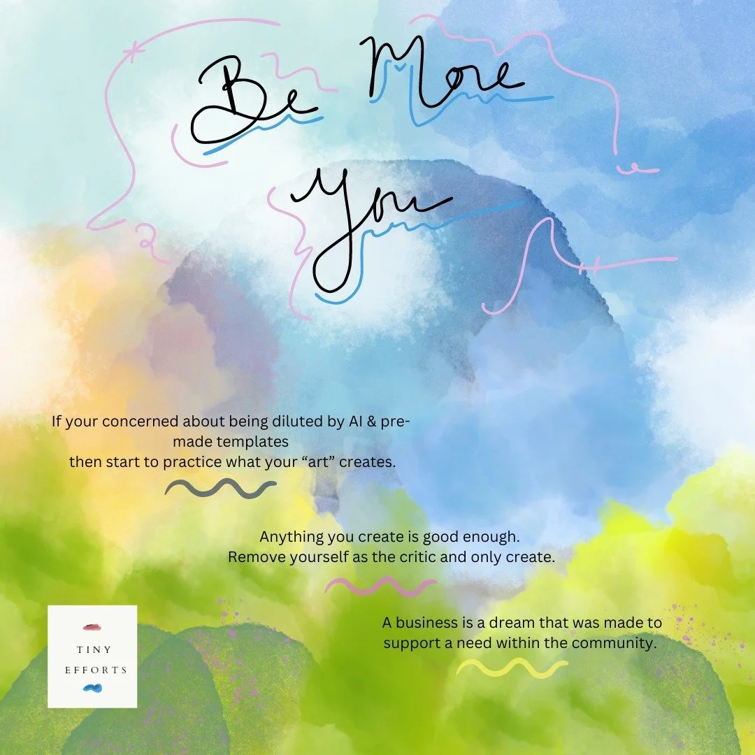 Utilizing templates makes the job easier, but don't forget the importance of trying to "create" for the sake of making of something. 

#tinyefforts #smallbusiness #shopsmallbusinesses #socialmediamarketing #socialmedia #art #create #graphic