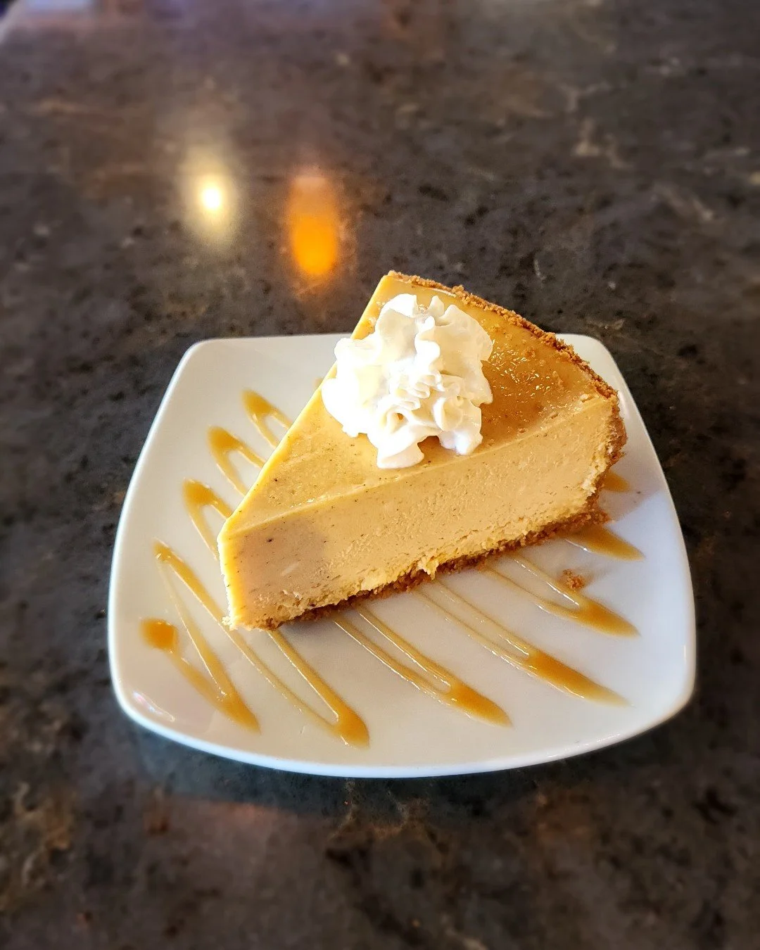 Last days to enjoy our Pumpkin Cheesecake &mdash; rich, smooth, and perfectly spiced. 🍰🍂