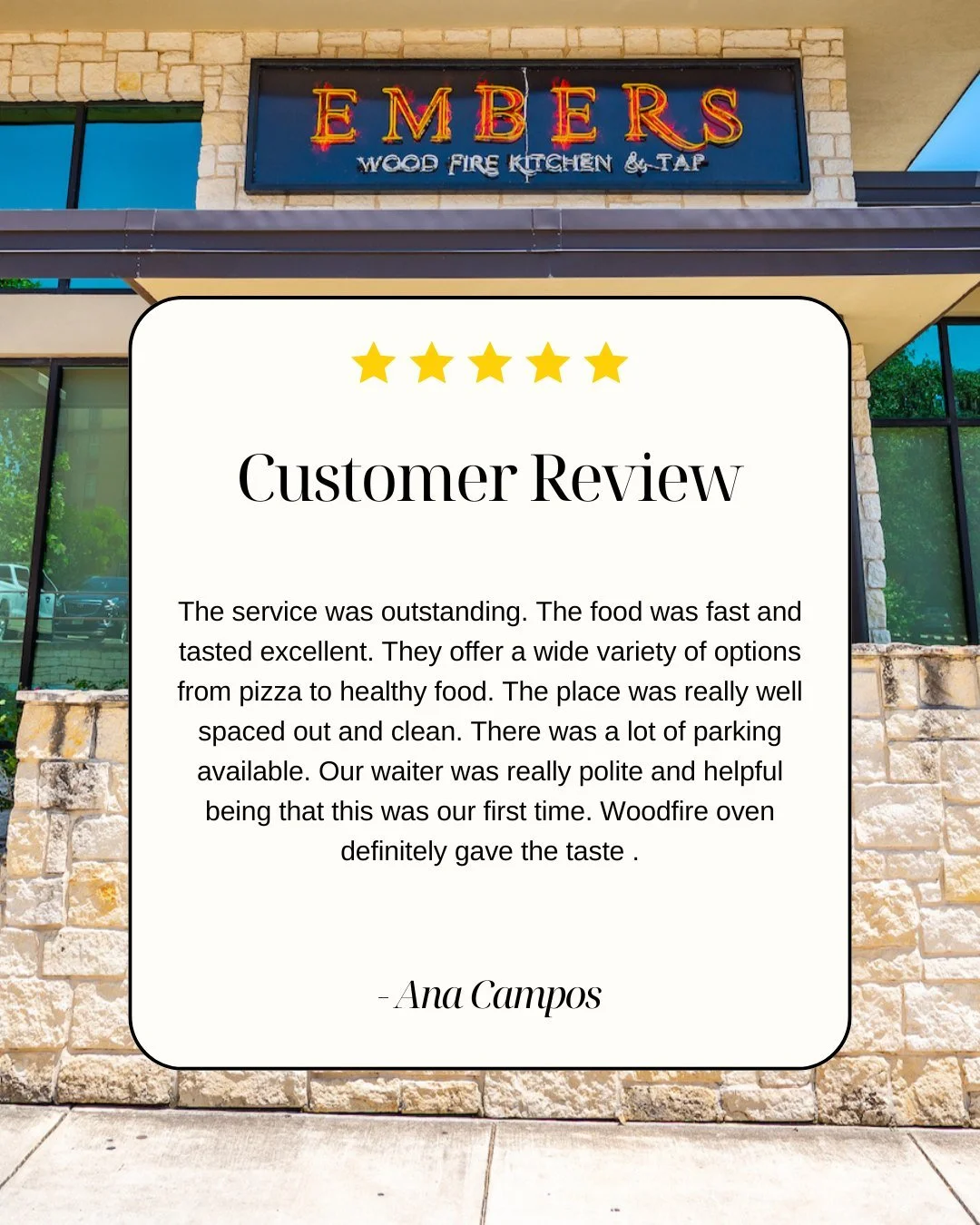 We love having you at our table. It&rsquo;s honestly the best part of what we do ❤️

If you&rsquo;ve had a great experience at Embers, we&rsquo;d really appreciate you leaving us a review with the link in the comments. Think of it as helping us keep 