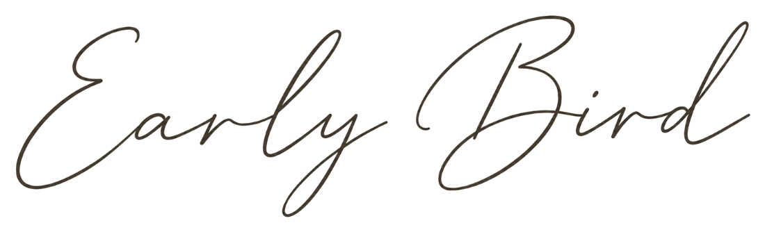 Early Bird signature calligraphy wordmark in gold