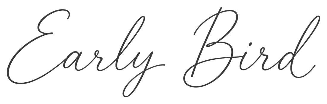Early Bird flourished calligraphy variant