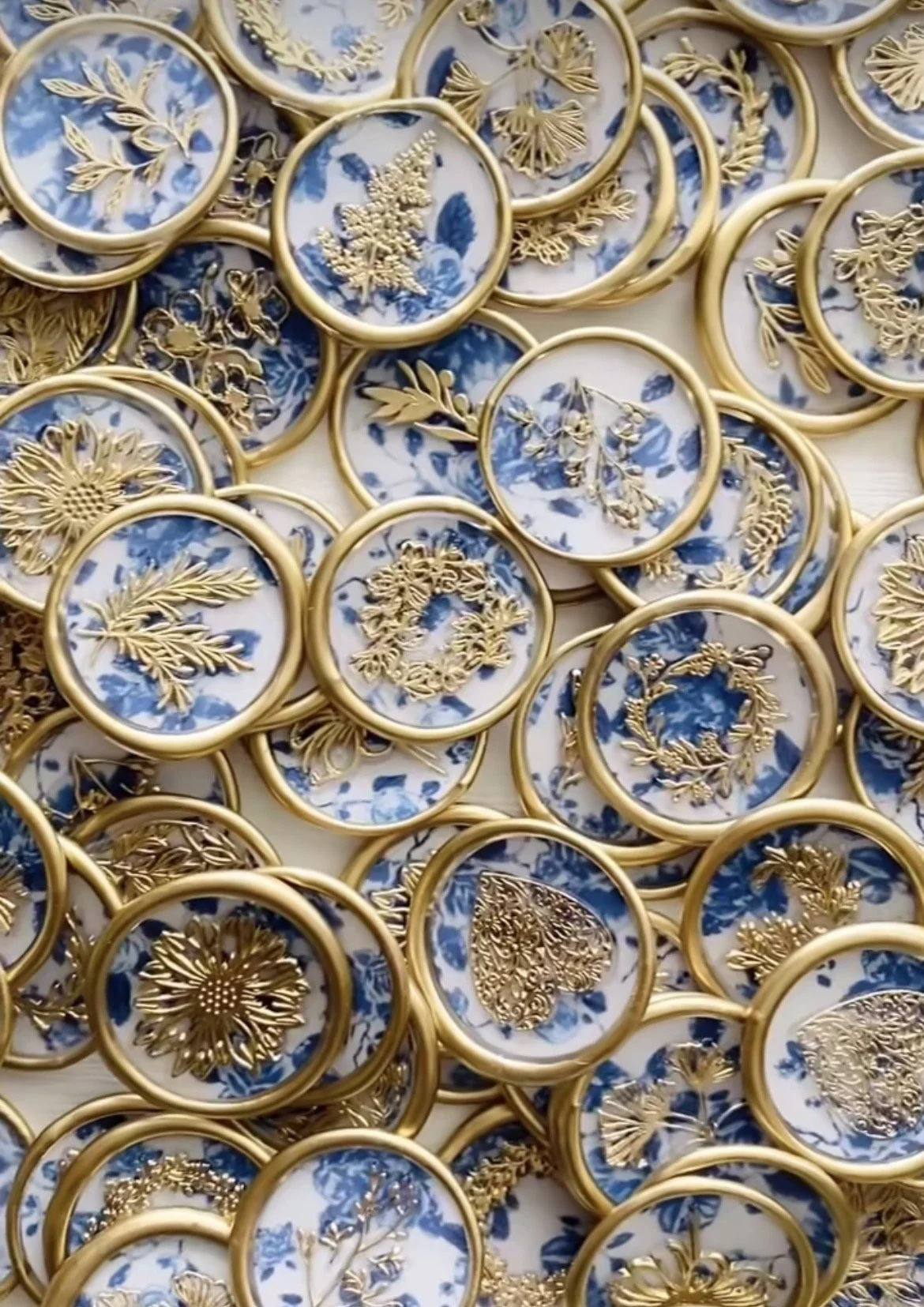 Gold botanical wax seals
